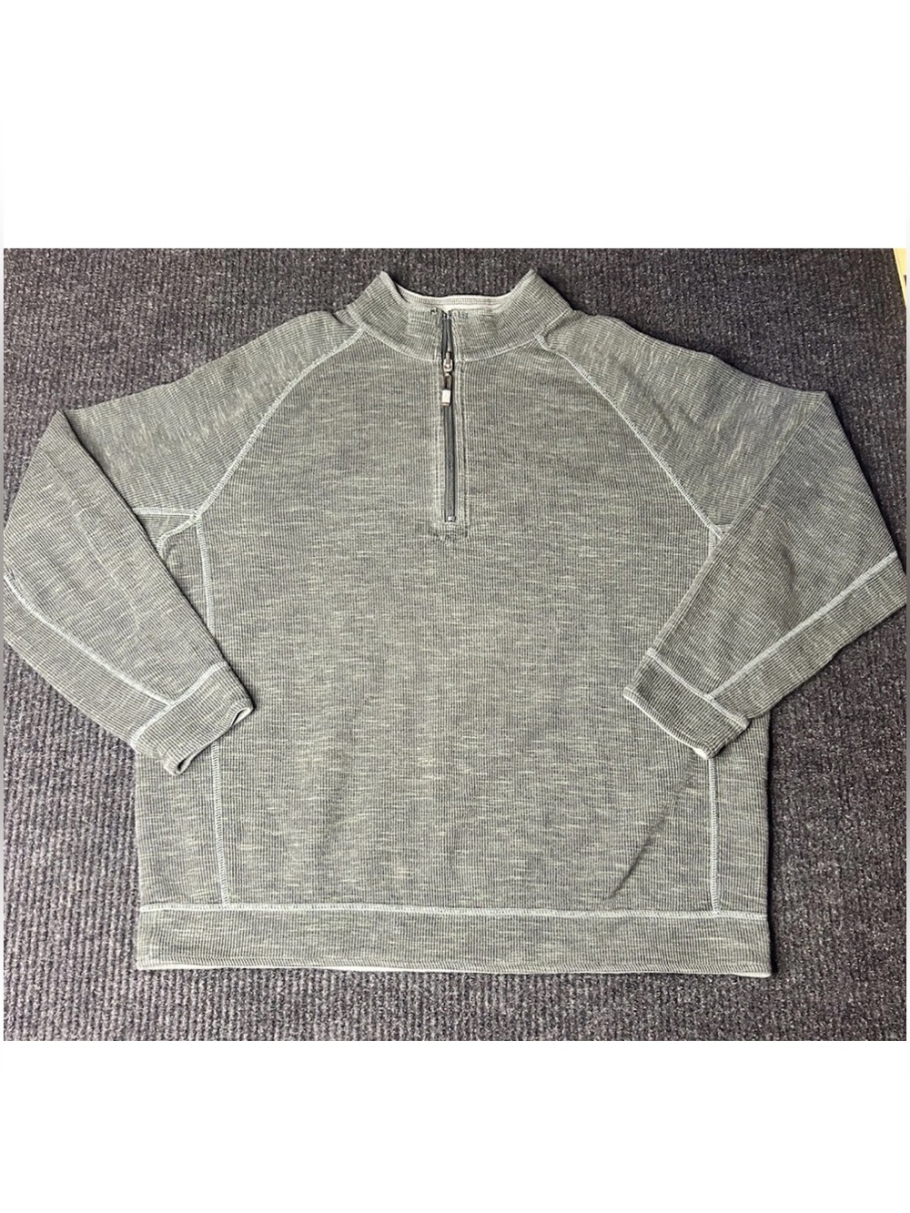Tommy Bahama Jeans Reversible 1/4 Zip Pullover Sweatshirt Sage Green Men’s M